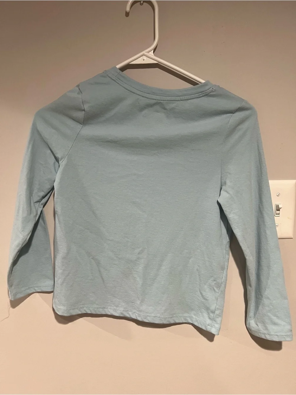 Light Blue Sequin Bow Long-Sleeve girls Top, Size: M (8)